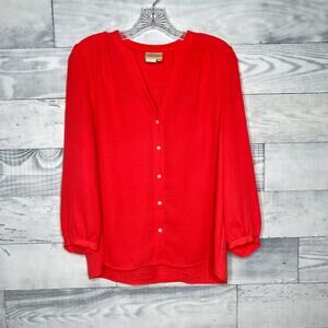 Anthropologie Red Blouse